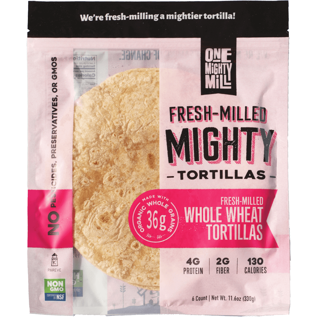 Whole Wheat Mighty Tortillas Made From Organic Whole Grains One Mighty Mill 1366