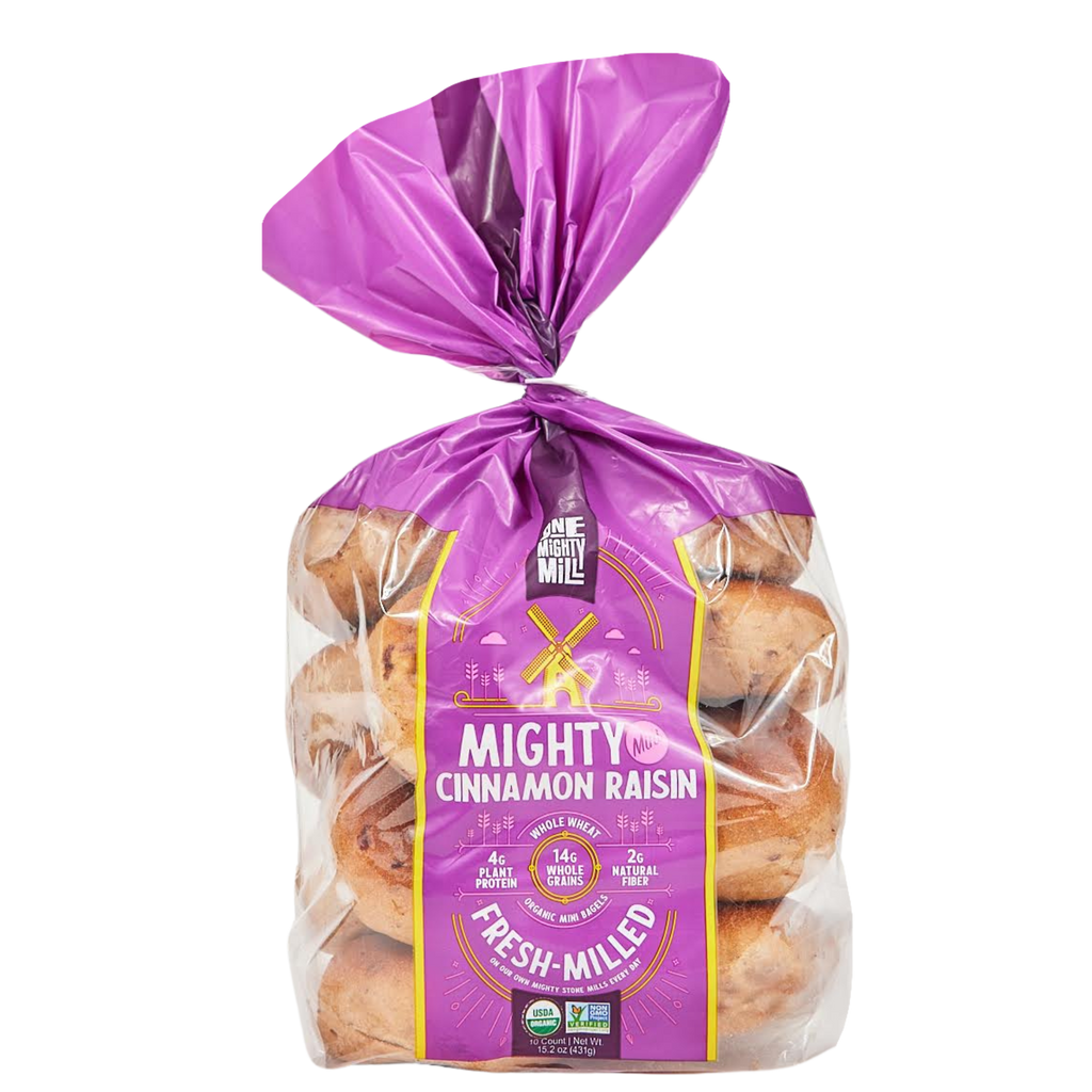 One Mighty Mill Whole Wheat Fresh-Milled Mighty Bagels, 4 ct / 11.85 oz -  City Market