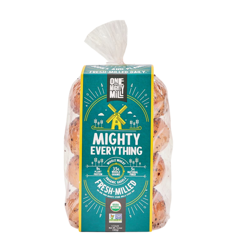 One Mighty Mill Everything Fresh-Milled Mighty Bagels, 4 ct / 12 oz -  Harris Teeter