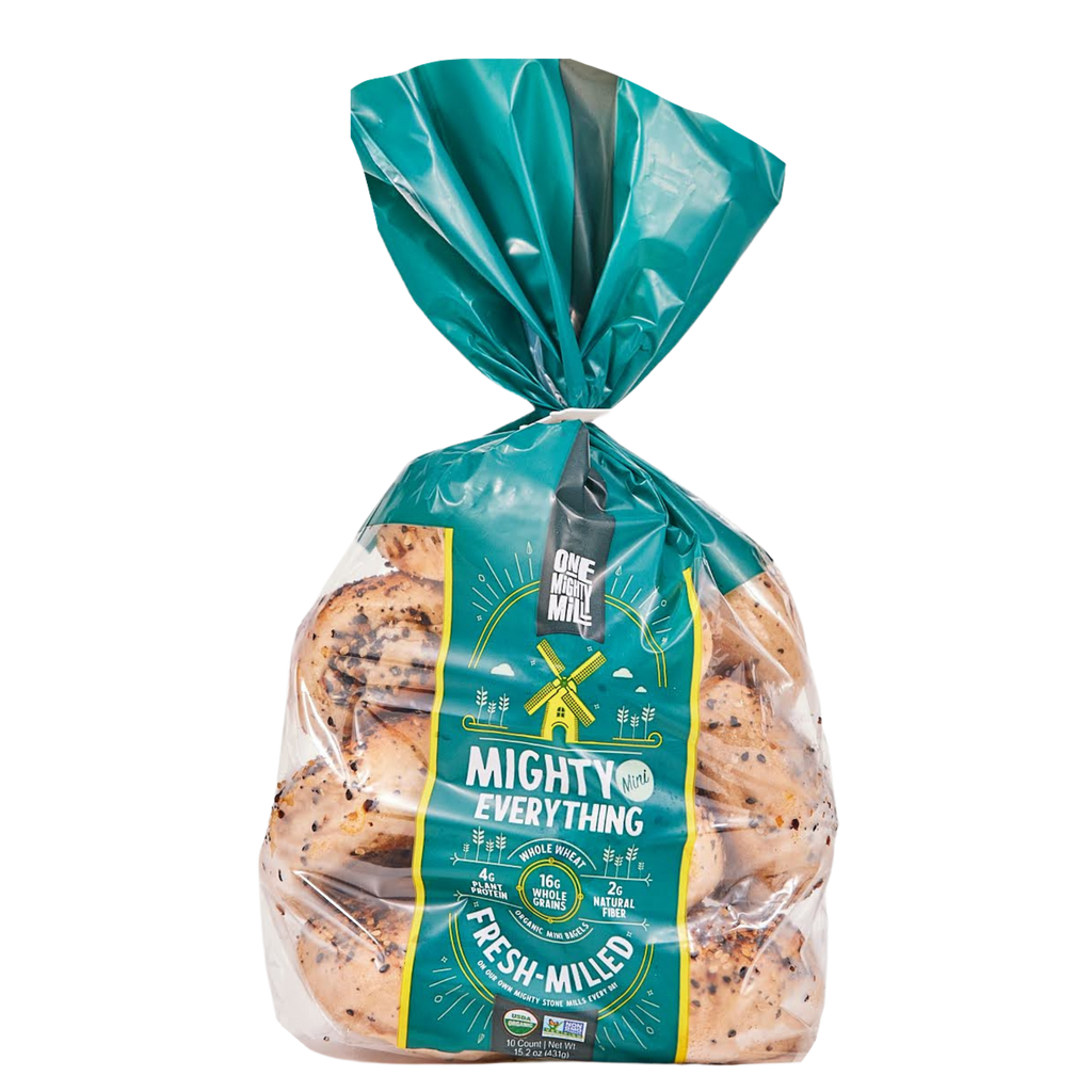 One Mighty Mill Whole Wheat Fresh-Milled Mighty Bagels, 4 ct / 11.85 oz -  Kroger
