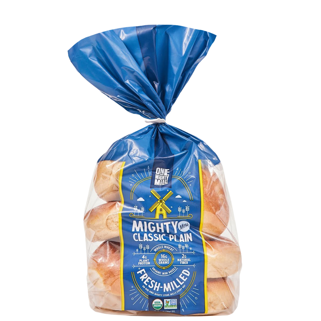 One Mighty Mill Whole Wheat Fresh-Milled Mighty Bagels, 4 ct / 11.85 oz -  Harris Teeter